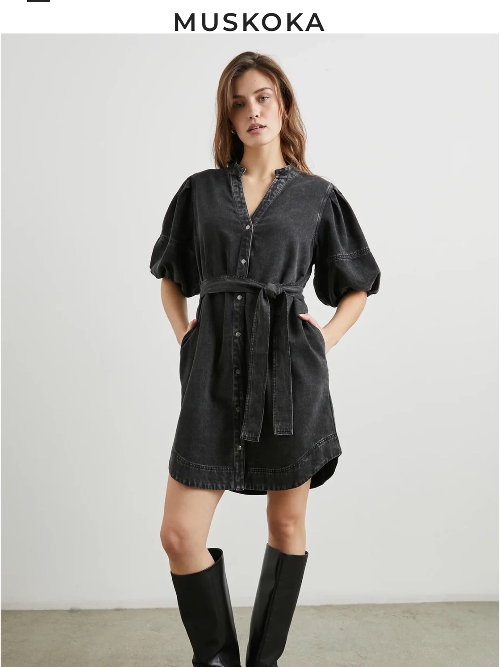 Rails faded Black Washed Kingsley button- Front Dress. Size S. NWT